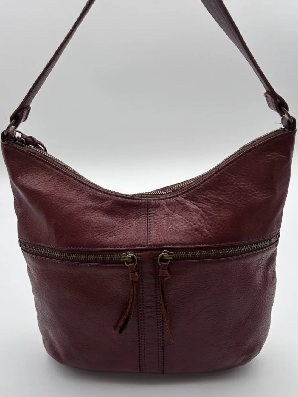 Margot New York Cognac Leather Slouchy Hobo Shoulder Bag